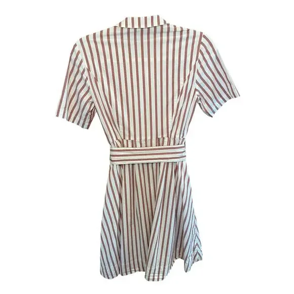 Boden Women 4 Anastasia Shirt Dress‎ Tie Waist Brown Conker/Ivory Button Up - Picture 13 of 17